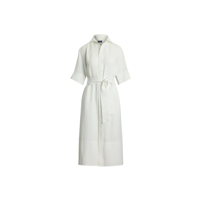 Polo Ralph Lauren Belted Midi Shirt Dress-0