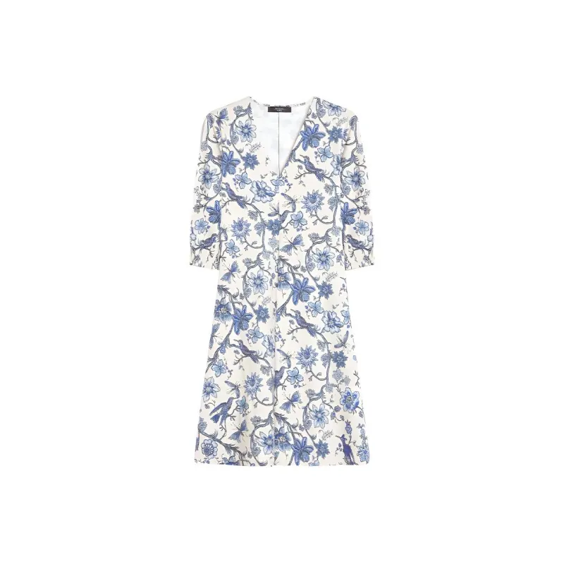 MaxMara Long Sleeved Dresses Women's Sky Blue-0