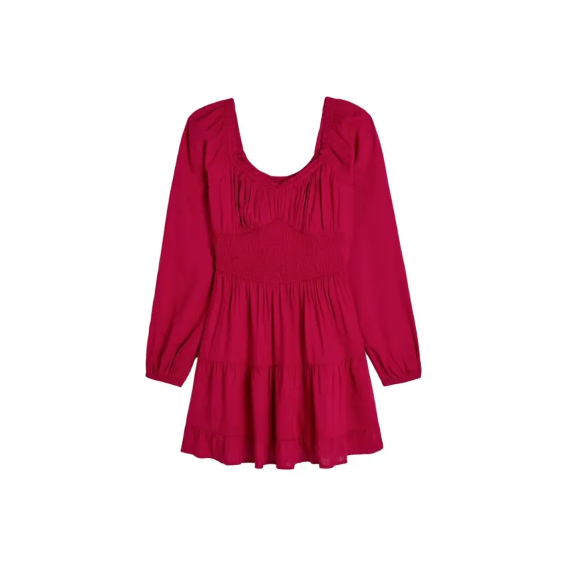 Hollister Long-Sleeved Dresses Women's Rose Red-0