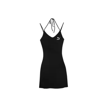 PUMA RIBBED DRESS Slip Dress Women's Black