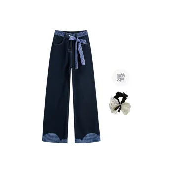 PAVEA Jeans Women's Blue+Hair Tie Comes With