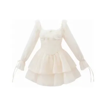 Lookinto Long Sleeved Dresses Women's Apricot