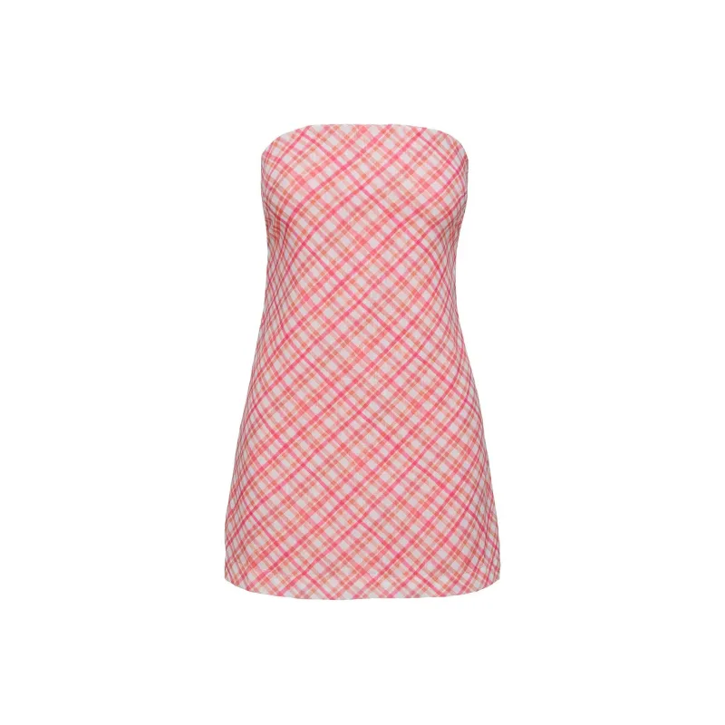 PRINCESS POLLY NOBUKO STRAPLESS MINI DRESS Sleeveless Dress Women's PINK/Pink-0