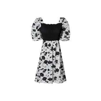 QYPRF Short Sleeved Dresses Women's Black/White