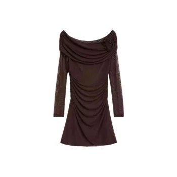 Bebe Long Sleeved Dress Women's Coffee