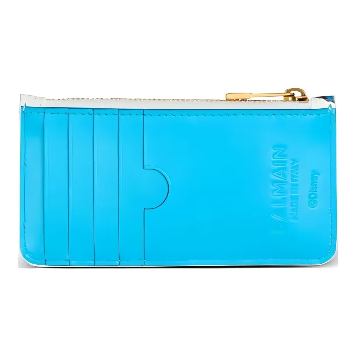 BALMAIN Disney Collaboration Calfskin Wallet Unisex White & Multicolor-2