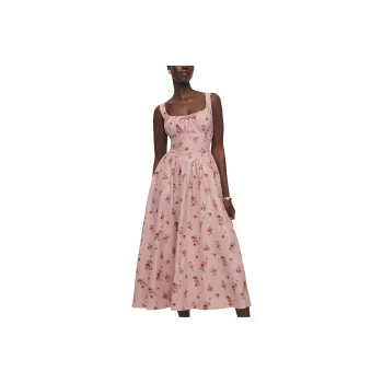 REFORMATION Balia Linen Dress Slip Dress Women's Pink