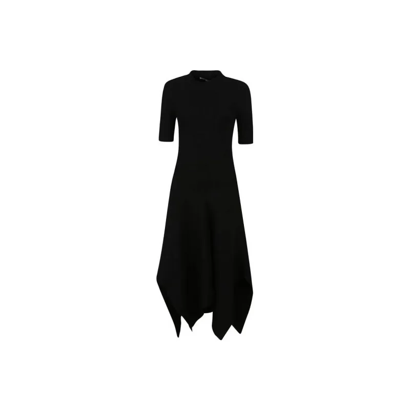 Stella McCartney Asymmetric Ribbed-Knit Short Sleeved Dress-0