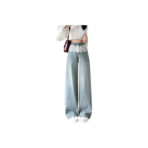 Flowers In Water Jeans Women's Light Blue