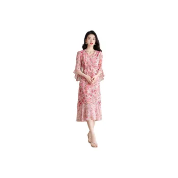 Mylan Early Autumn Elegant Short-Sleeved Dresses Women's