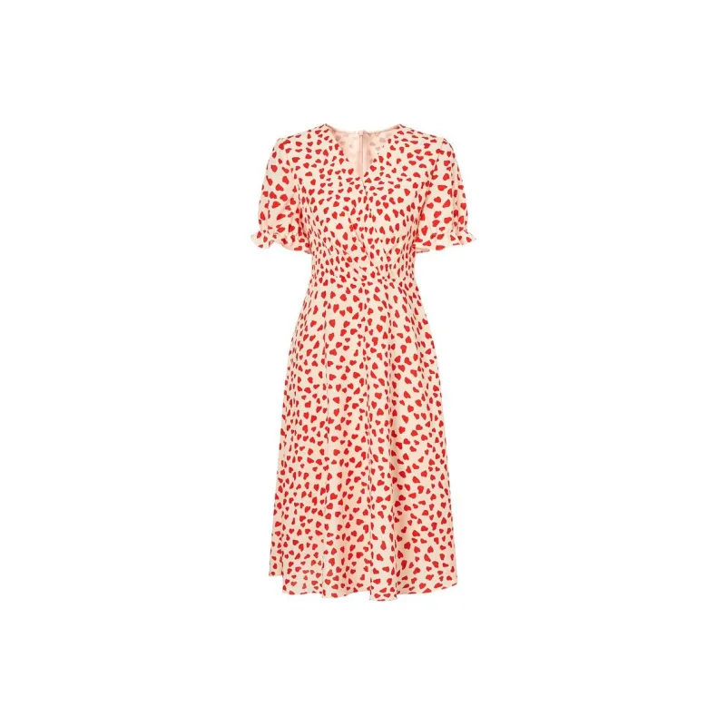 JZ Juzui Short-Sleeved Dresses Women's Red Floral-0