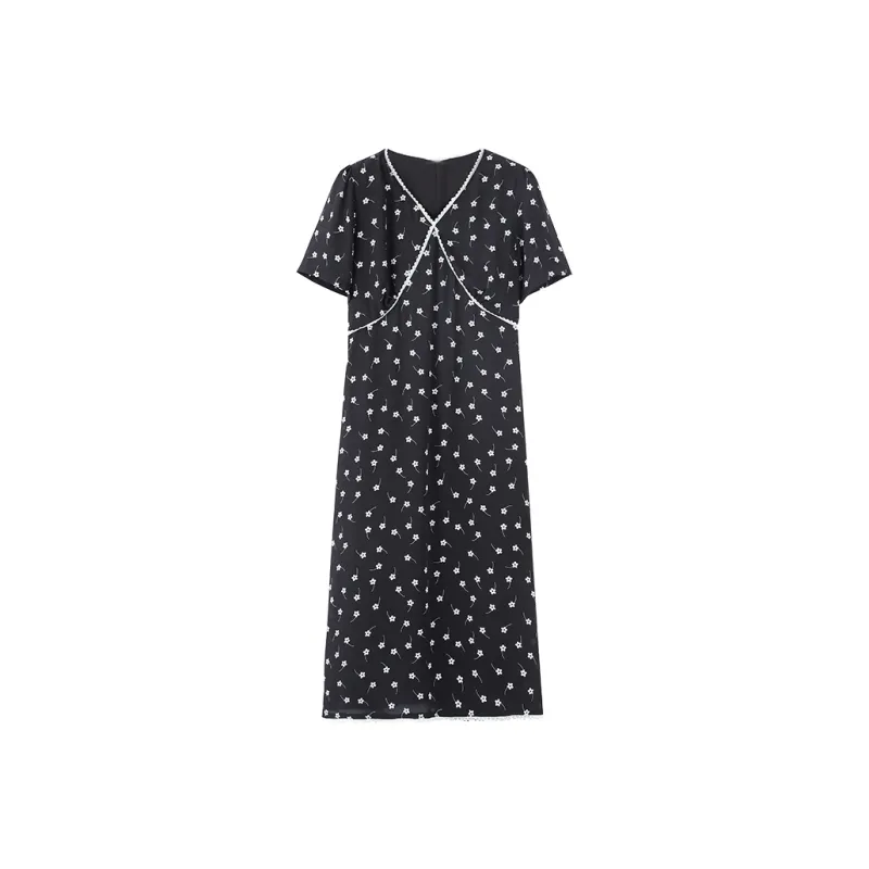 ZCDECO Short Sleeved Dress Women's Black-0