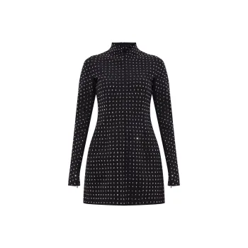 SportMax All Over Embellished Long Sleeved Dress