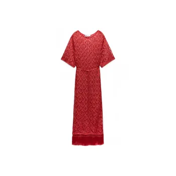 ZARA Short-Sleeved Dresses Women's Red