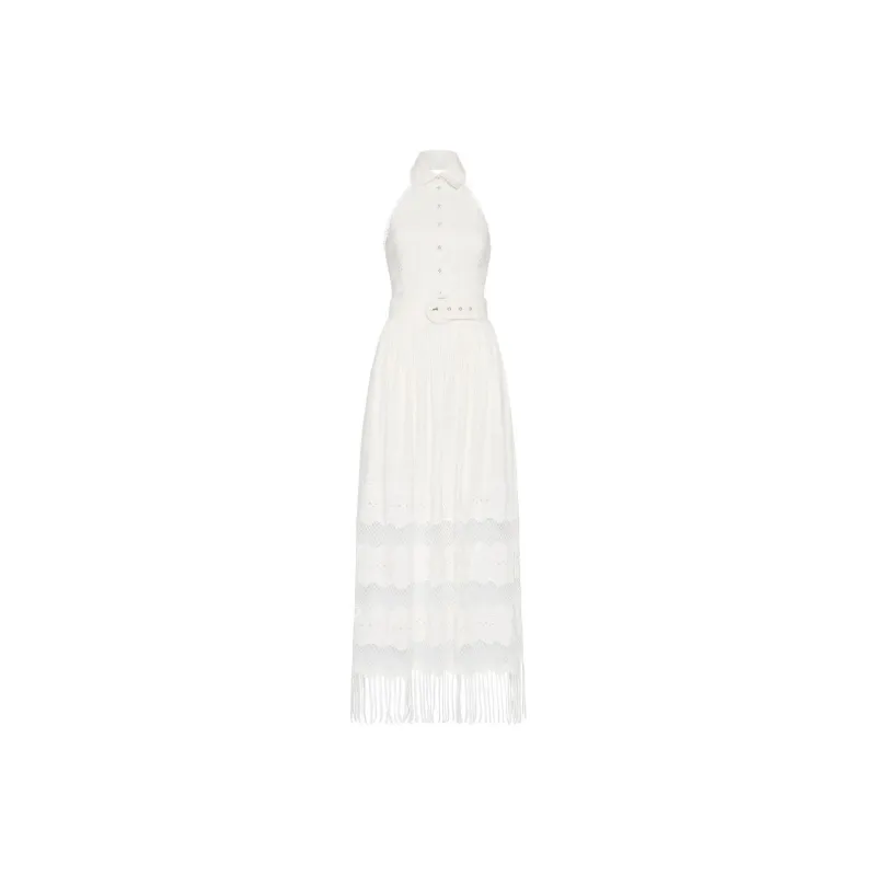 REBECCA VALLANCE SS24 Sleeveless Dress Women's Ivory White-0
