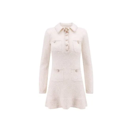 Self portrait Long Sleeved Dresses Women's White