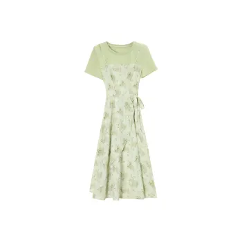 AHDO Short Sleeved Dress Women's Light Green