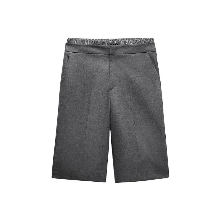ZARA Casual Shorts Women's Zebra Print Gray-0