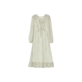 ARIADNAW STUDIO Long Sleeved Dresses Women's Green Palace Print
