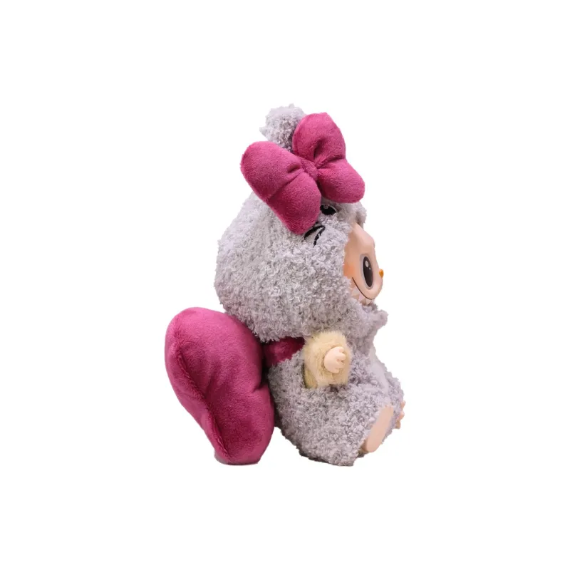 [Modified Doll] POP MART Labubu THE MONSTERS Heartbeat Macaron Collection, Chinchillas Bowknot, Cute Hang Tag Box 15cm-11
