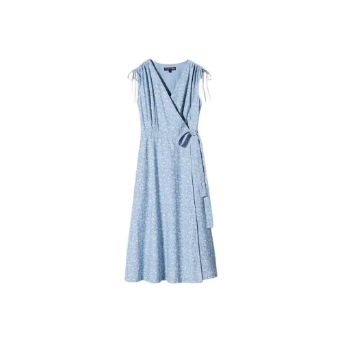 Ines De La Fressange X UNIQLO X Ines De La Fressange Sleeveless Dresses Women's Sky Blue