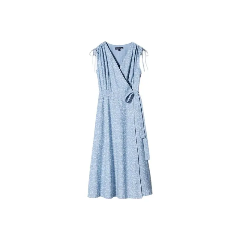 Ines De La Fressange X UNIQLO X Ines De La Fressange Sleeveless Dresses Women's Sky Blue-0