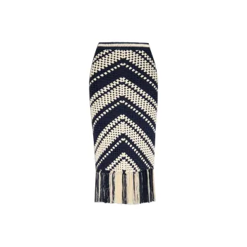 Zimmermann Knit Long Skirts Women's Blue
