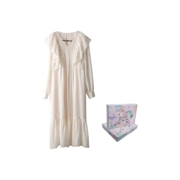 ANNECHEN Flared Dress Dress Summer Women's Includes Gift Box Sets White