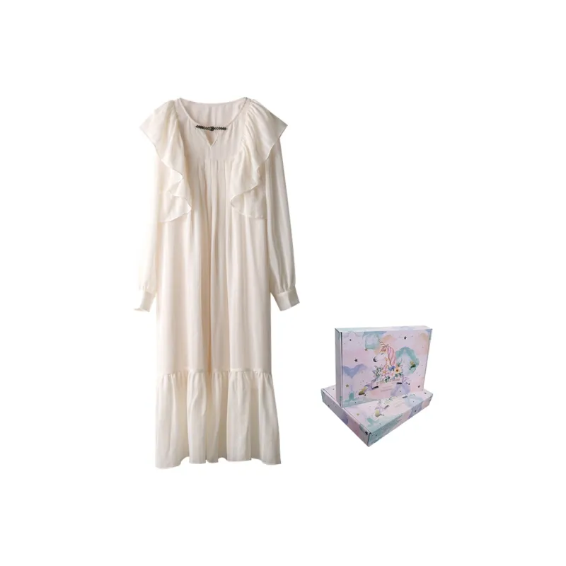 ANNECHEN Flared Dress Dress Summer Women's Includes Gift Box Sets White-3