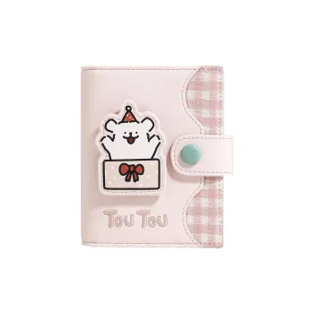 TOUTOU Maltese Collaboration Synthetic Leather Card Holder Regular Women's Strawberry Pink