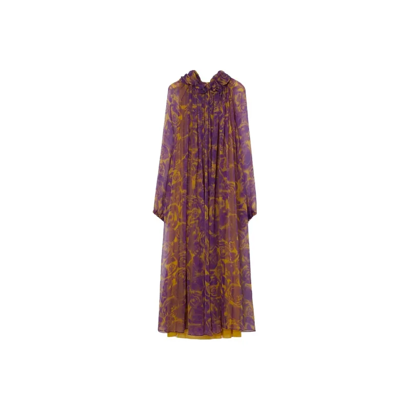 Burberry Long Sleeved Dresses Women's Autumn Pear Yellow-0