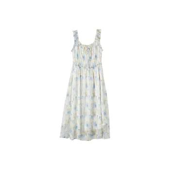 XIANGYING Slip Dress Women's Blue