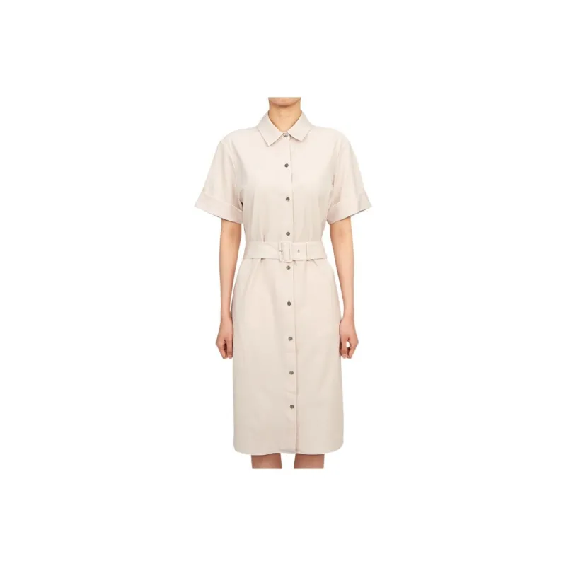 THEORY Short Sleeved Dress Women's Beige-0