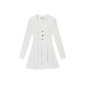 Self portrait Long Sleeved Dress Women's Pure White