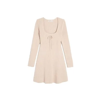 Hollister Long-Sleeved Dresses Women's Light Linen Oat
