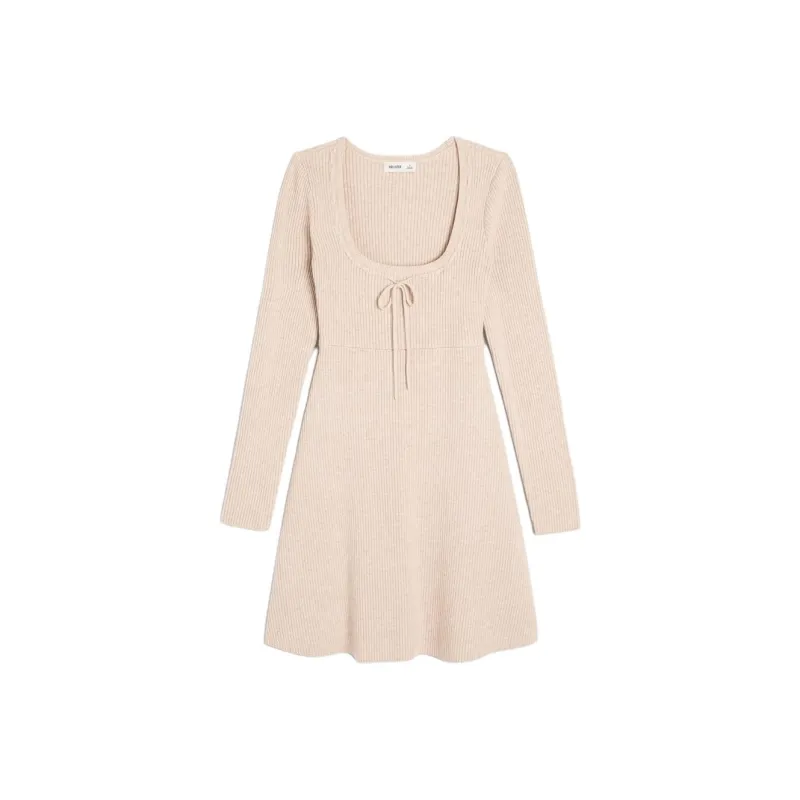 Hollister Long-Sleeved Dresses Women's Light Linen Oat-0