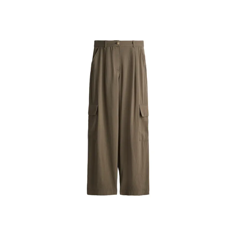 H&M Cargo Pants Women's Dark Khaki Green-0