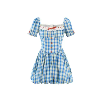 ACAINES Short Sleeved Dress Women's Blue