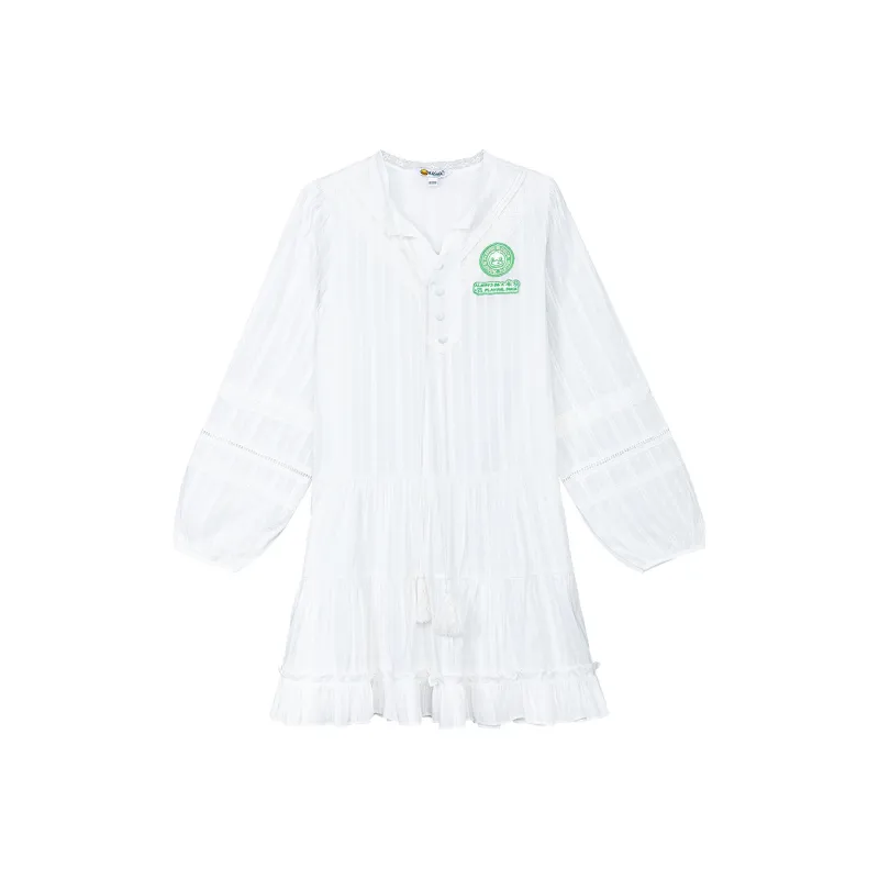 B.Duck Long Sleeved Dresses Women's White-0