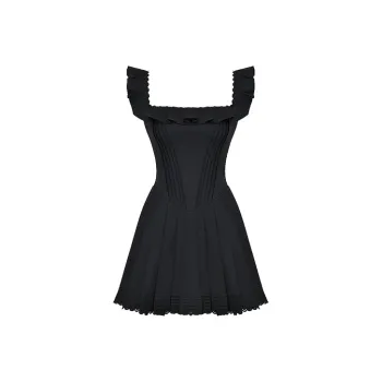 HOUSE OF CB SS23 Jemima Collection Short Sleeved Dress Women's Black