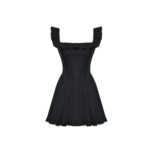 HOUSE OF CB SS23 Jemima Collection Short Sleeved Dress Women's Black