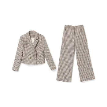 OURUOKE Business Suits Women's Ecru