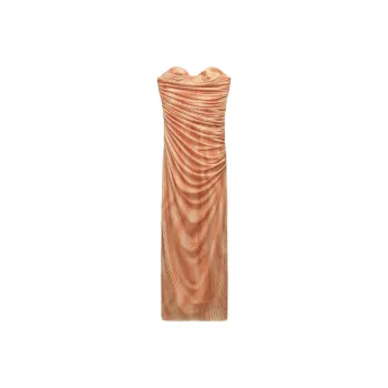 ZARA Sleeveless Dress Women's Orange