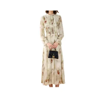 Mapping Long-Sleeved Dresses Women's Green