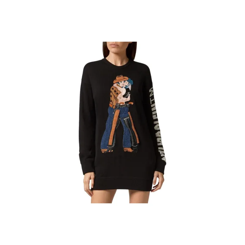 PHILIPP PLEIN Long Sleeved Dress Women's Black-0