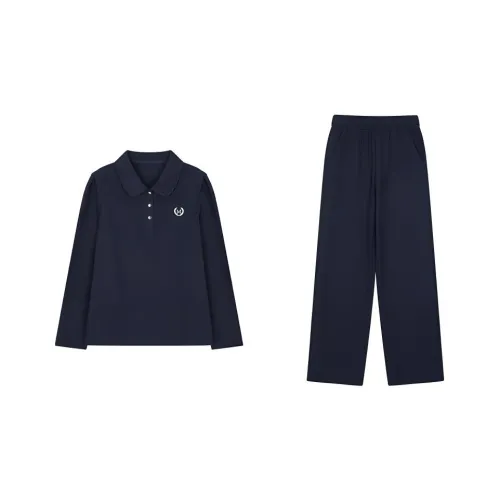 Mo Han Yi Mei Casual Suit Women's Navy Blue