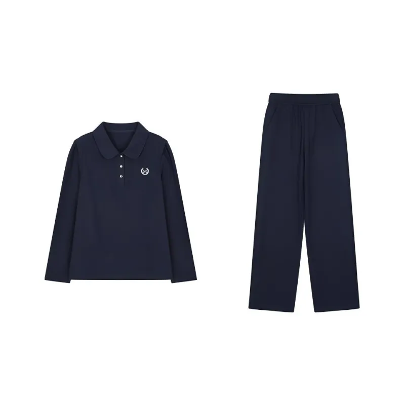 Mo Han Yi Mei Casual Suit Women's Navy Blue-0