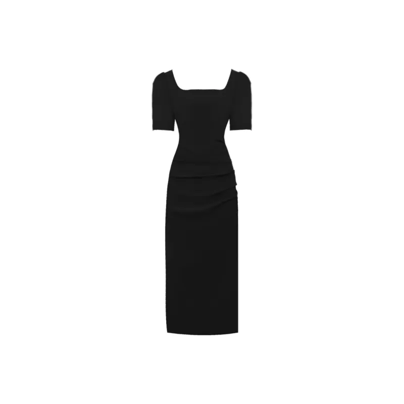 DPLAY Short Sleeved Dress Women's Classic Black-0