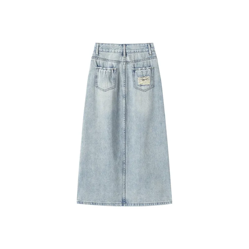 TOUCH Denim Long Skirt Women's Light Blue-0
