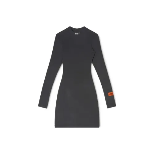 HERON PRESTON HPNY Embroidered Long-sleeve Minidress